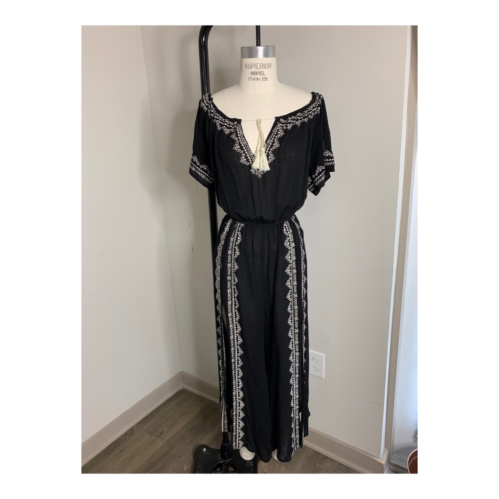 Lulus Embroidered Off The Shoulder Jumpsuit